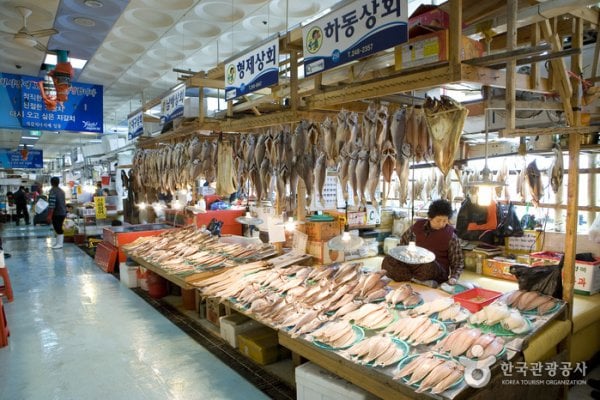 Jagalchi Market Live and Fresh Fish Section