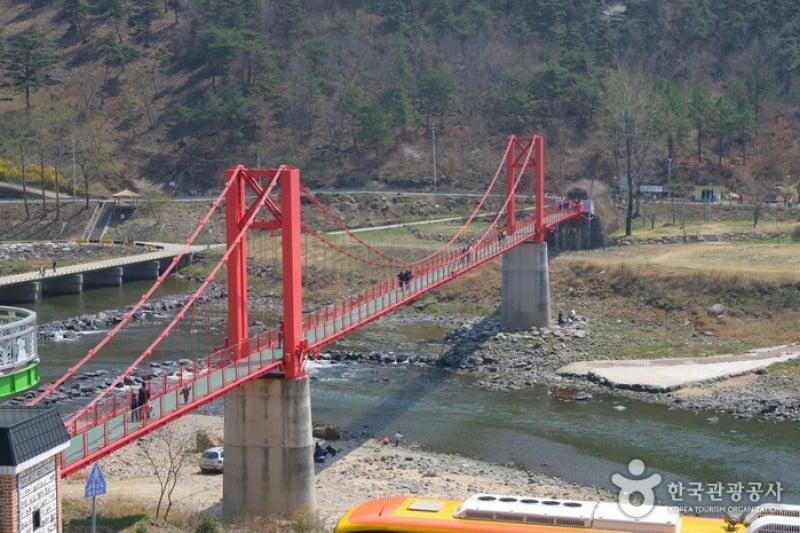 Steam Engine Train and Rail Bike along Seomjingang River  (3/4)
